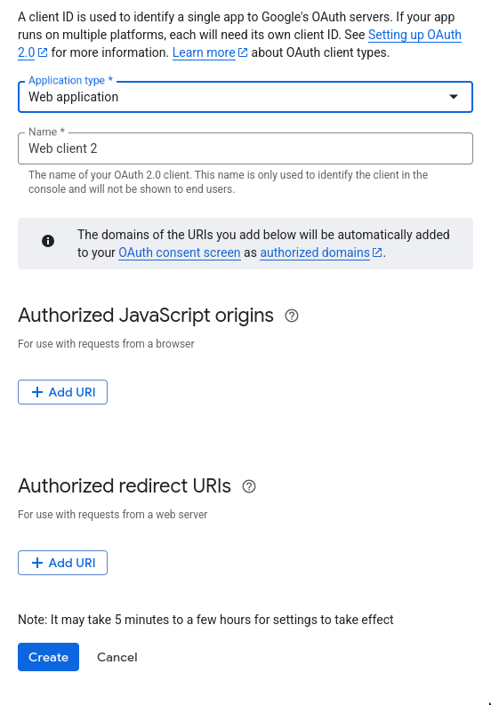 Creating an OAuth2 client